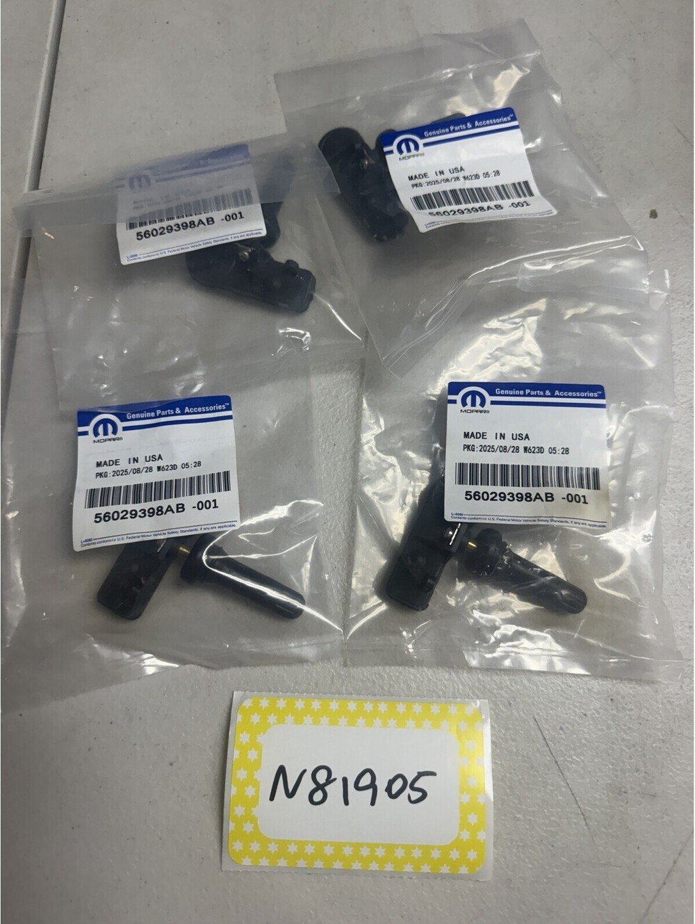Lot of 4 Genuine Mopar TPMS Tire Pressure Sensors 56029398AB OEM